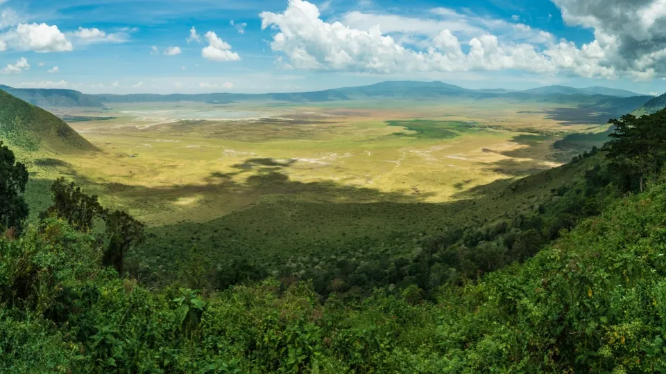 Vue générale du cratère du Ngorongoro en Tanzanie